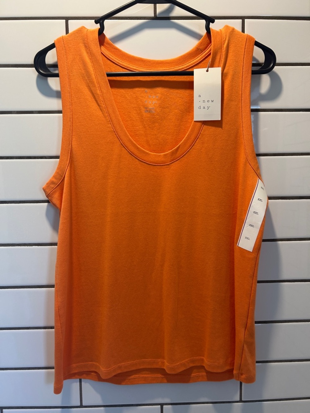 a new day Bright Orange Scoop Neck Tank Top